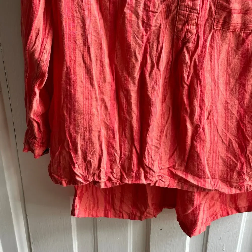 Free People Summer Breeze Stripe Top Coral Combo NWT